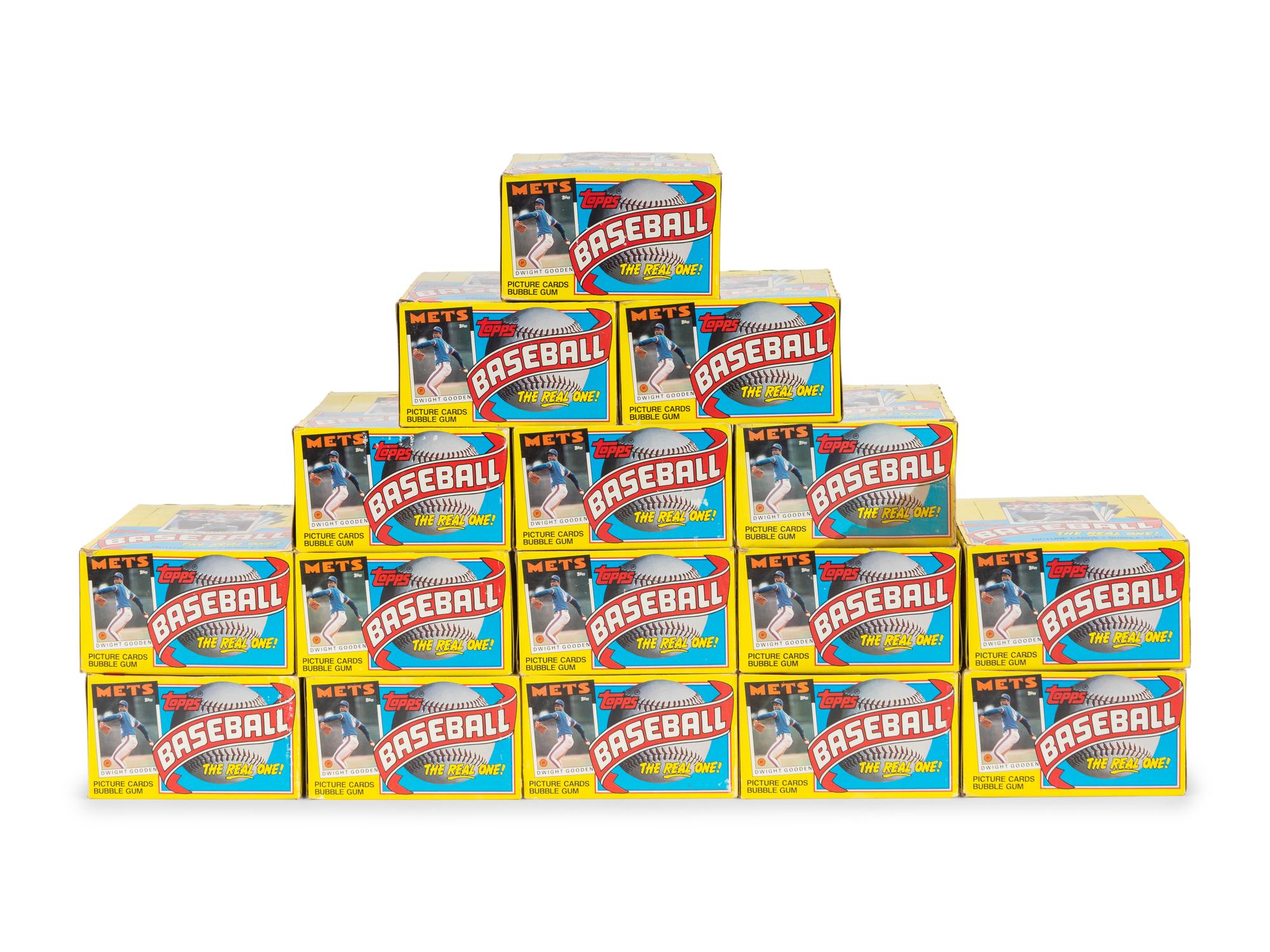 A Group of 16 Case Fresh Wax Boxes of 1986 Topps Baseball Cards
