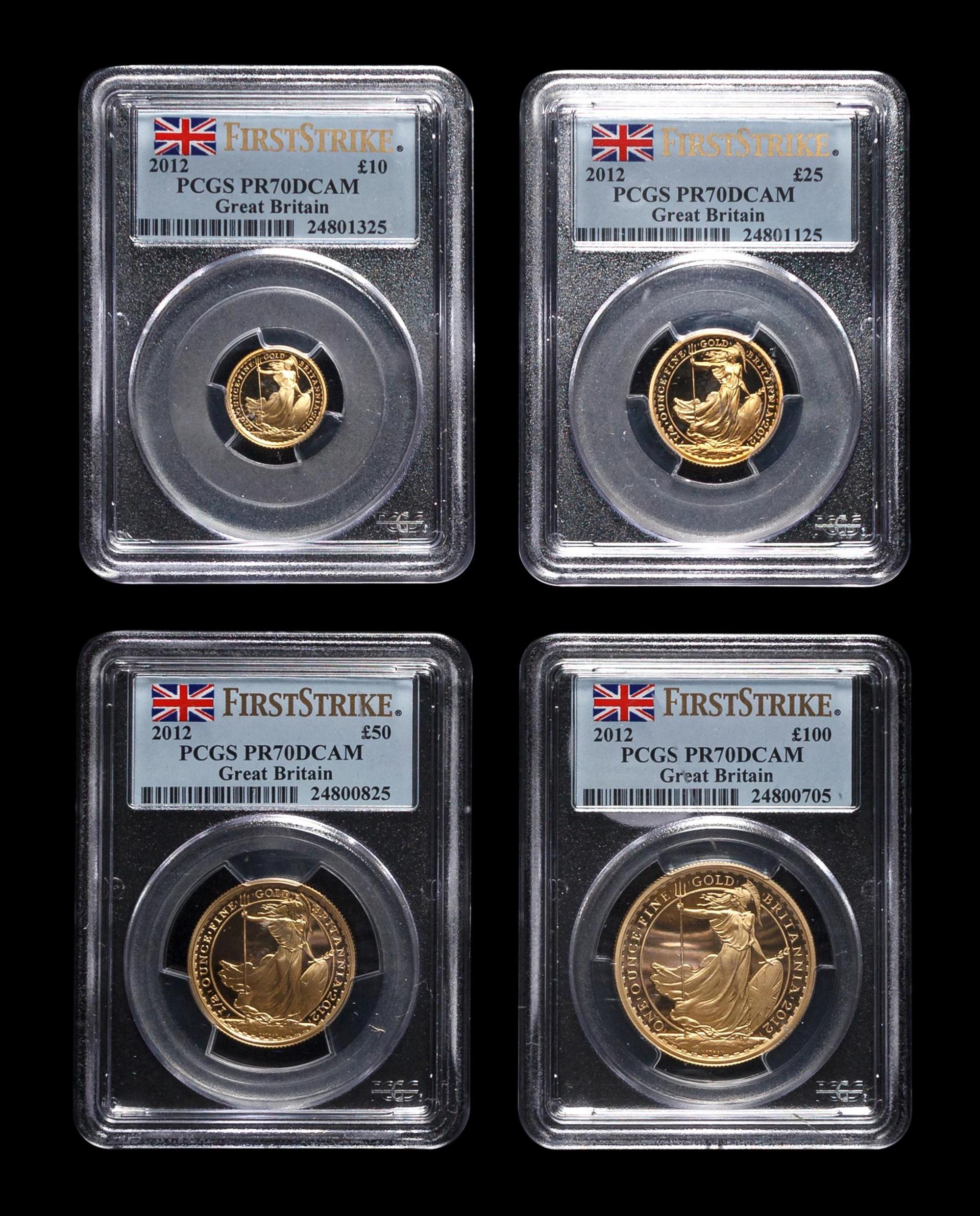 [GREAT BRITAIN] A 2012 Britannia: First Strike 4-Coin Proof Set (PCGS PR70 DCAM)