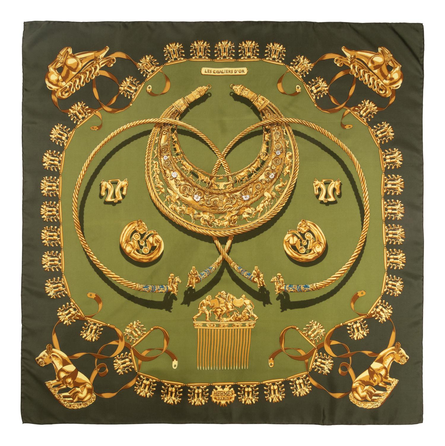 Three Hermès 90cm Silk Scarves