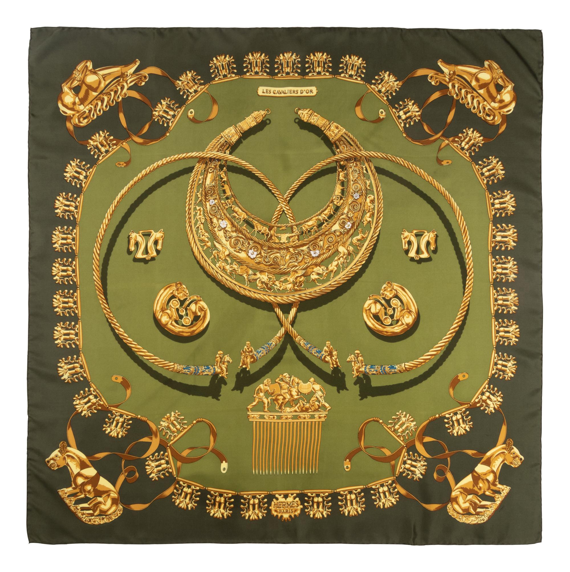 Three Hermès 90cm Silk Scarves