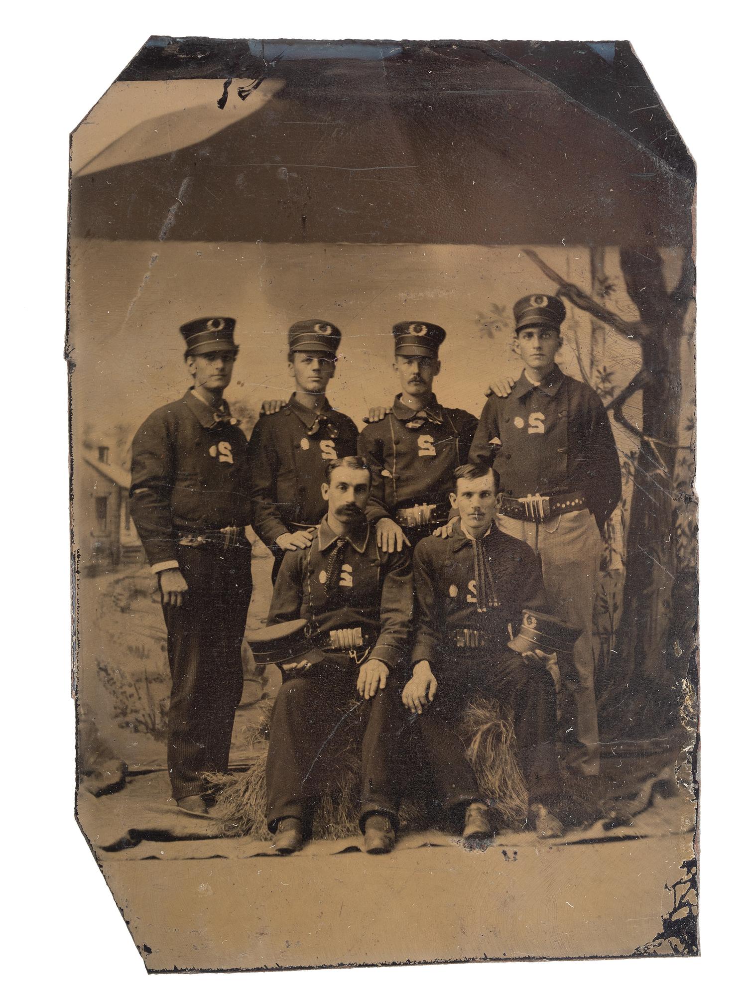 [EARLY PHOTOGRAPHY - OCCUPATIONAL]. A group of 4 cased images featuring police officers, clergy, a firefighter, and more, comprising: