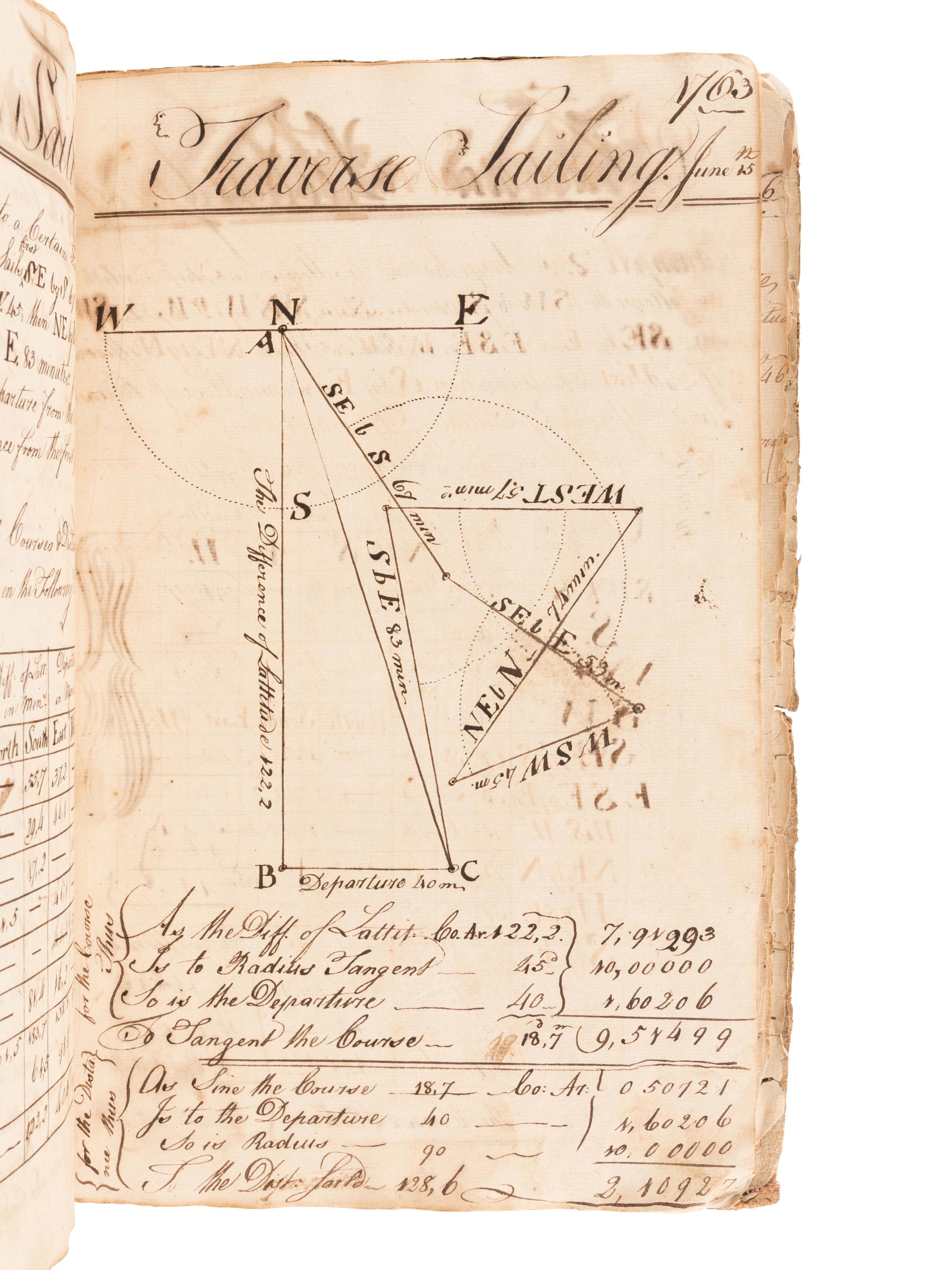 [MANUSCRIPT - CIPHERING]. EVANS, Cadwallader. Ciphering Book of a Colonial Schoolboy. [Philadelphia], 6 April-26 July 1763.