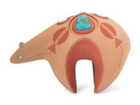 Red and Sienna Pottery Bear, with Turquoise
