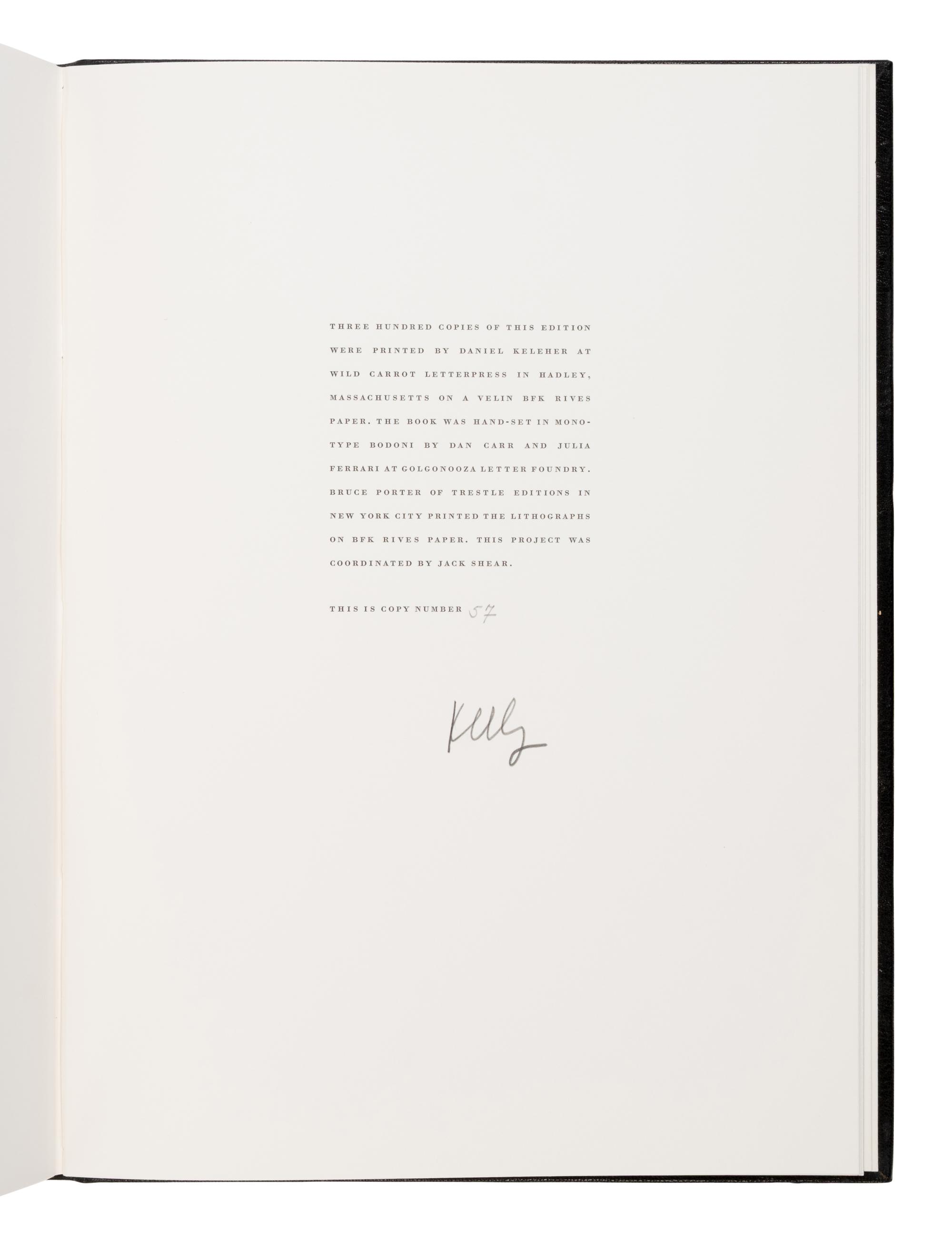 Kelly, Ellsworth (1923-2015), illustrator. -- Mallarme Stephane (1842-1898). A Un Coup de Dés n'Abolira Jamais le Hasard . [ A Throw of the Dice Will Never Abolish Chance ]. New York: The Limited Editions Club, 1992.