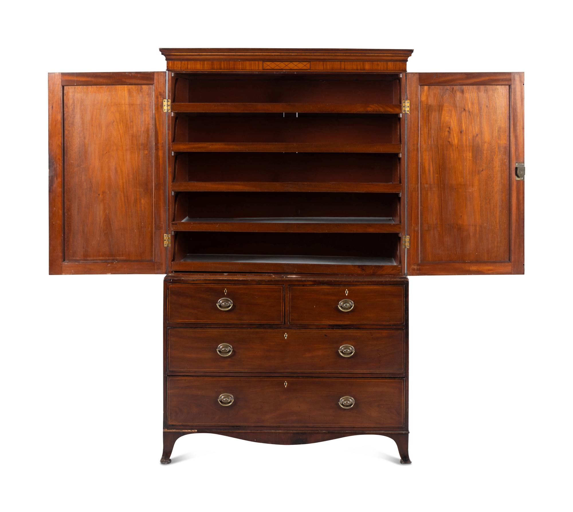 A George III Mahogany Linen Press