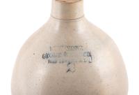 Two Cobalt-Decorated Stoneware Vessels