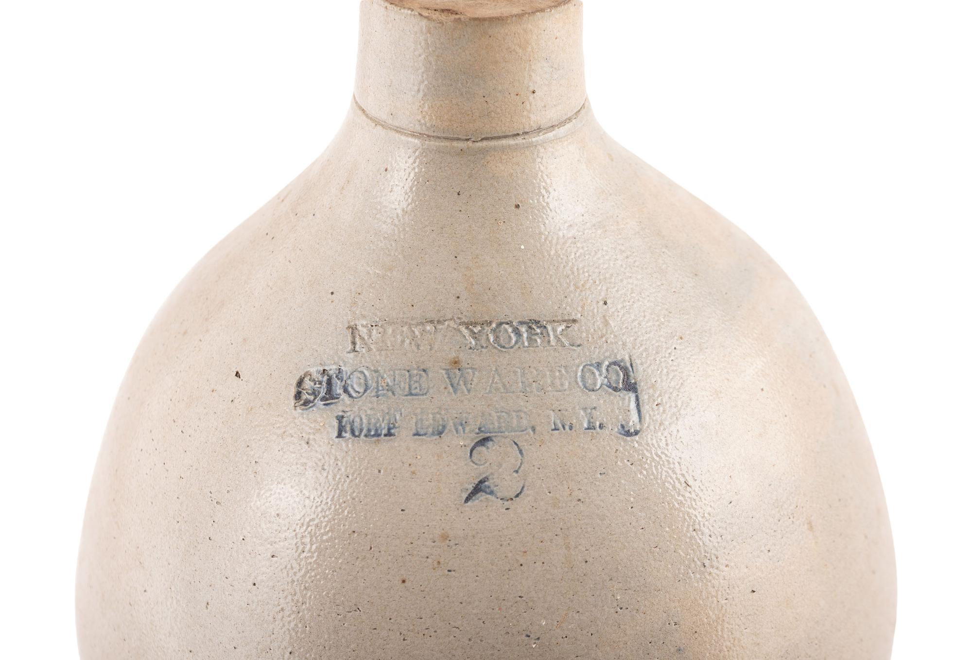 Two Cobalt-Decorated Stoneware Vessels