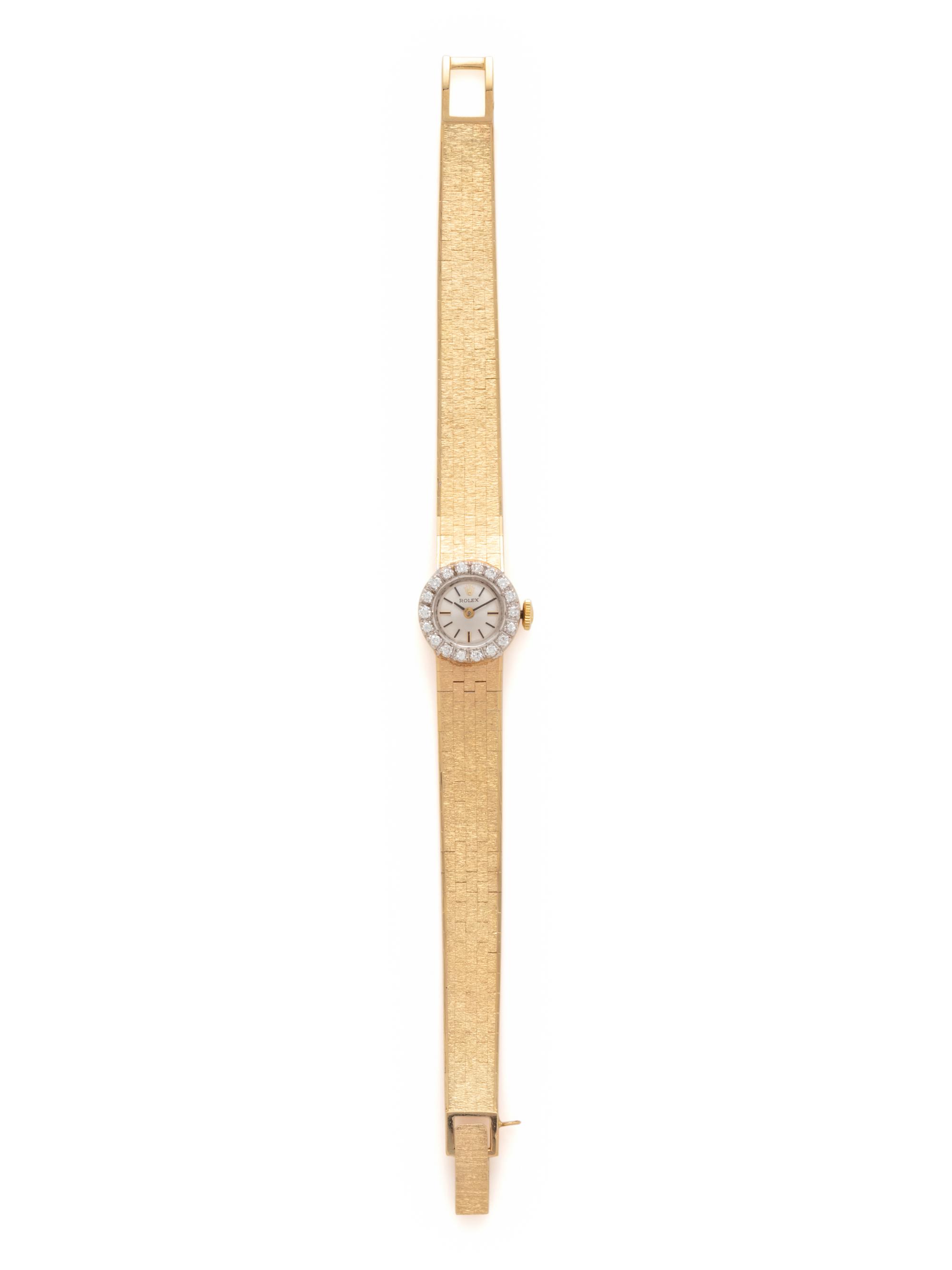 ROLEX, 14K YELLOW GOLD AND DIAMOND WATCH