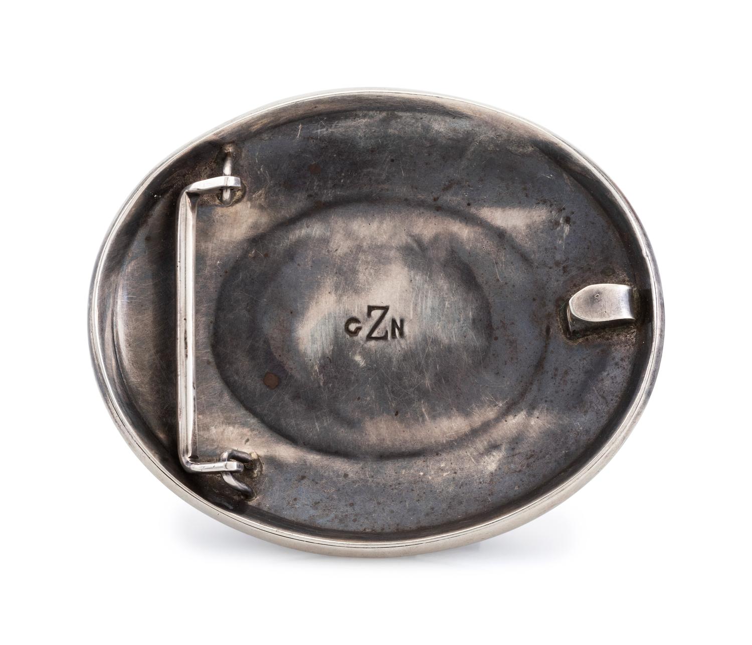 Silver and Turquoise Belt Buckle