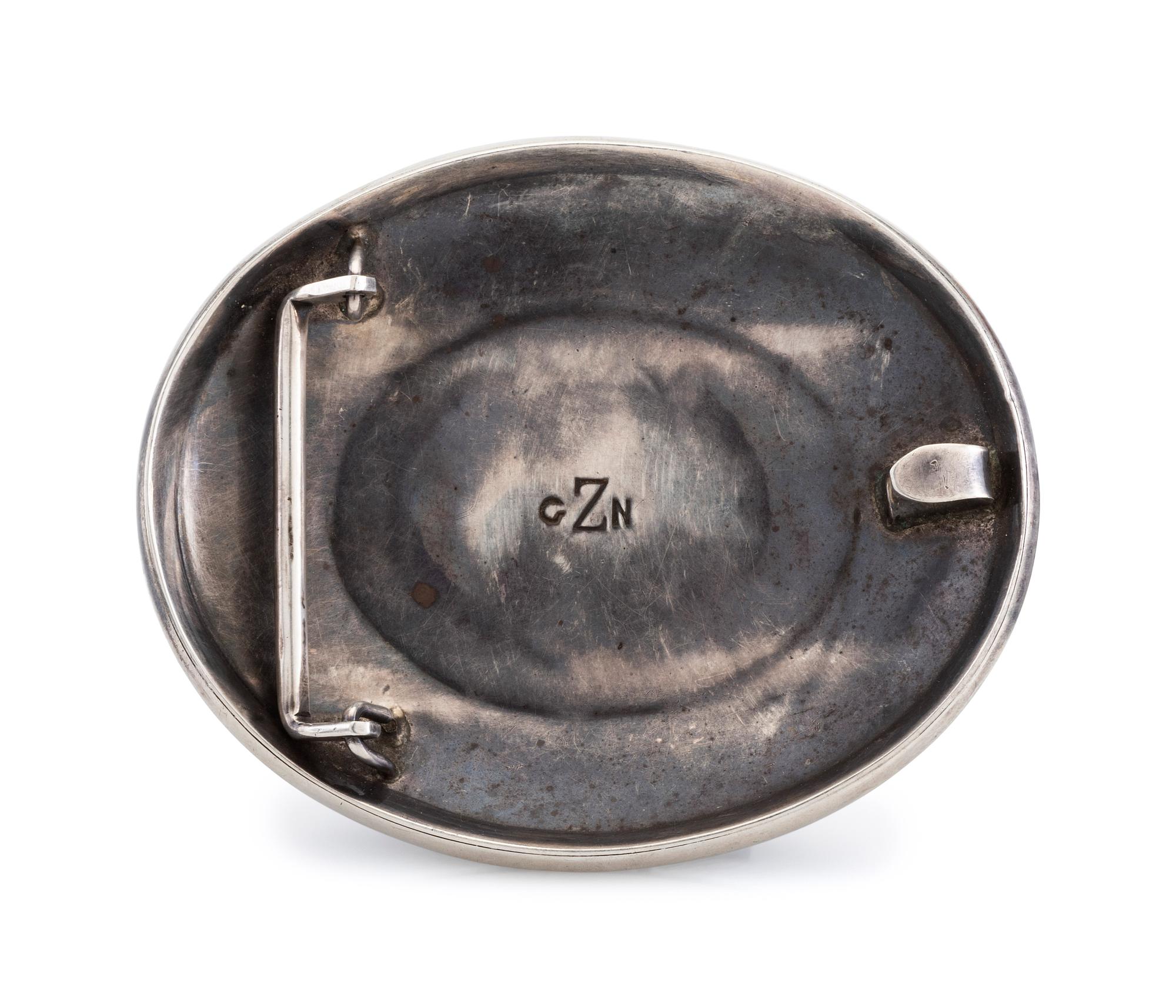 Silver and Turquoise Belt Buckle