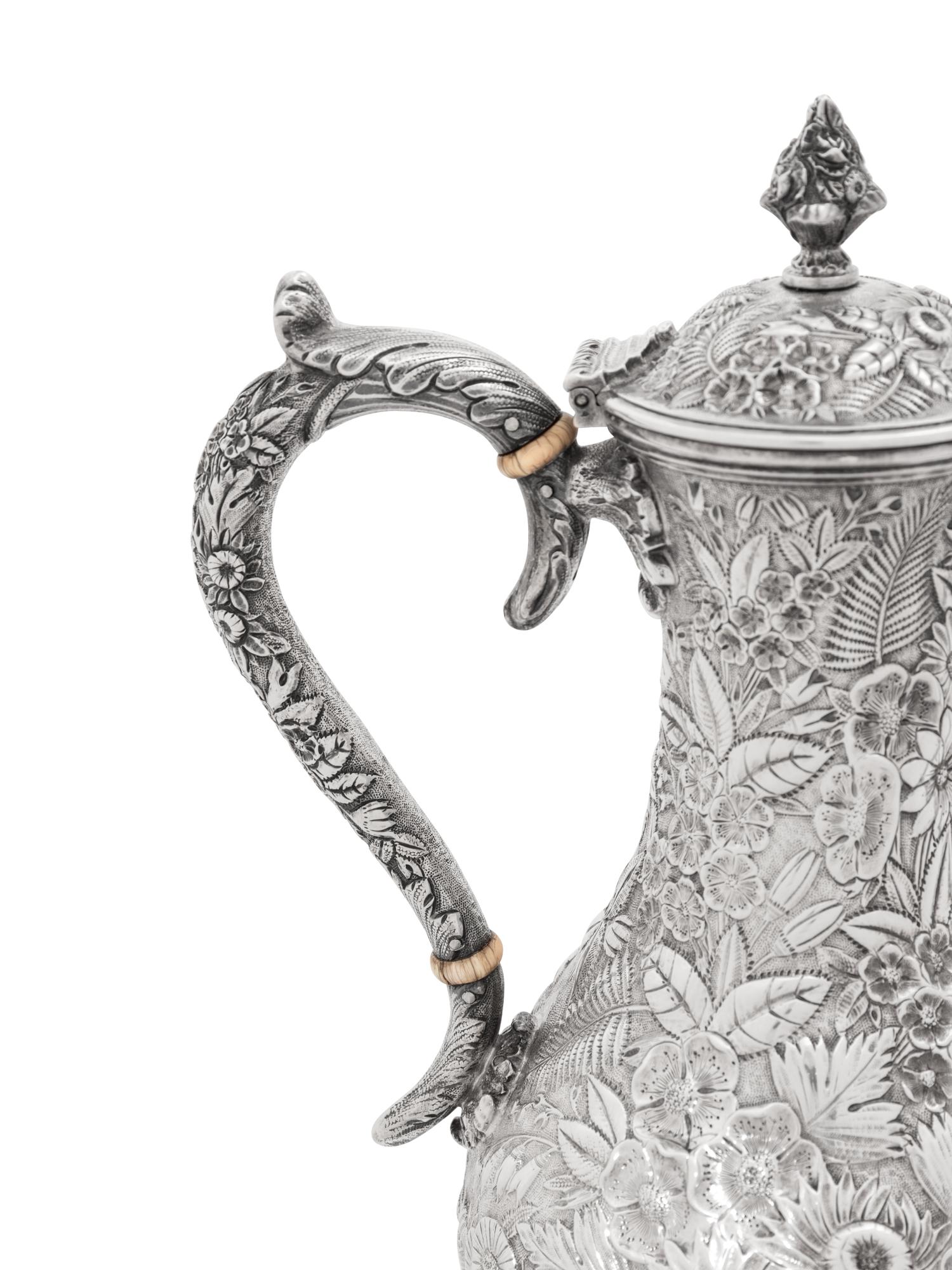 An S. Kirk and Son Repoussé Silver Four-Piece Tea and Coffee Service