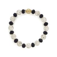 Sabbadini, Iolite, Rock Crystal Quartz, and White Gold Bead Necklace