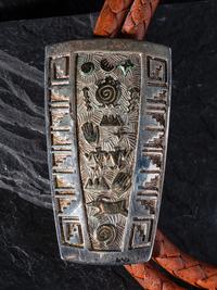 Sterling Silver Bolo Tie, with 14K Gold Petroglyph Accents