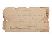 HARRISON, William Henry (1773-1841). Indiana Territory survey document signed ("Willm. Henry Harrison"), as 1st Governor of the Indiana Territory, Saint Vincennes, 26 December 1801.