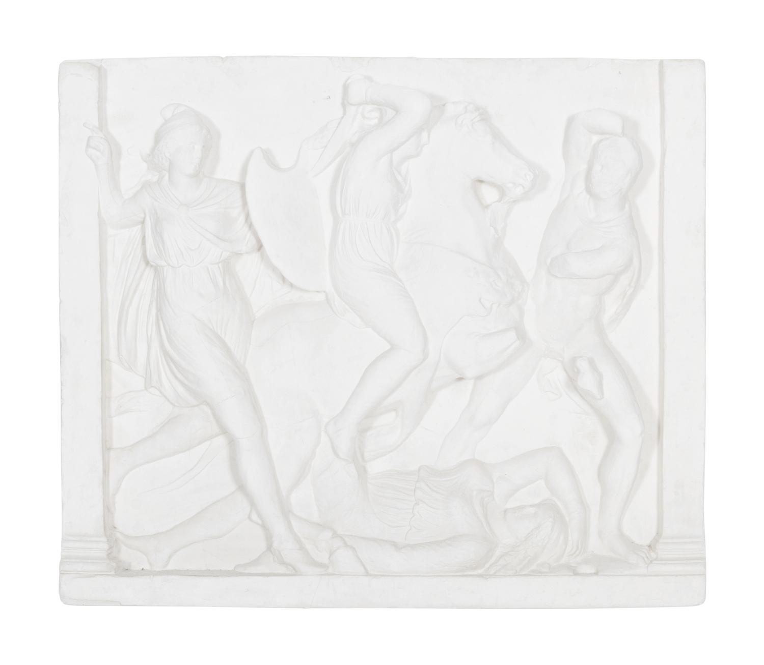 Two Cast Plaster Relief Panels After the Antique