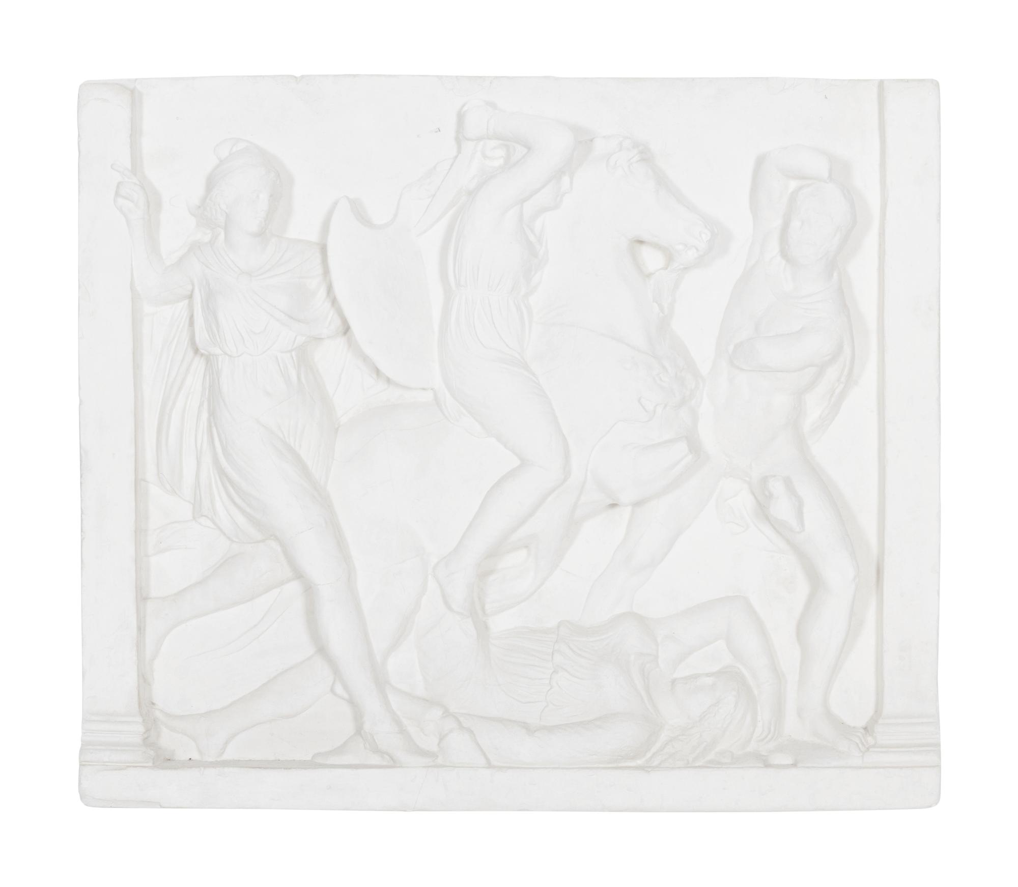 Two Cast Plaster Relief Panels After the Antique