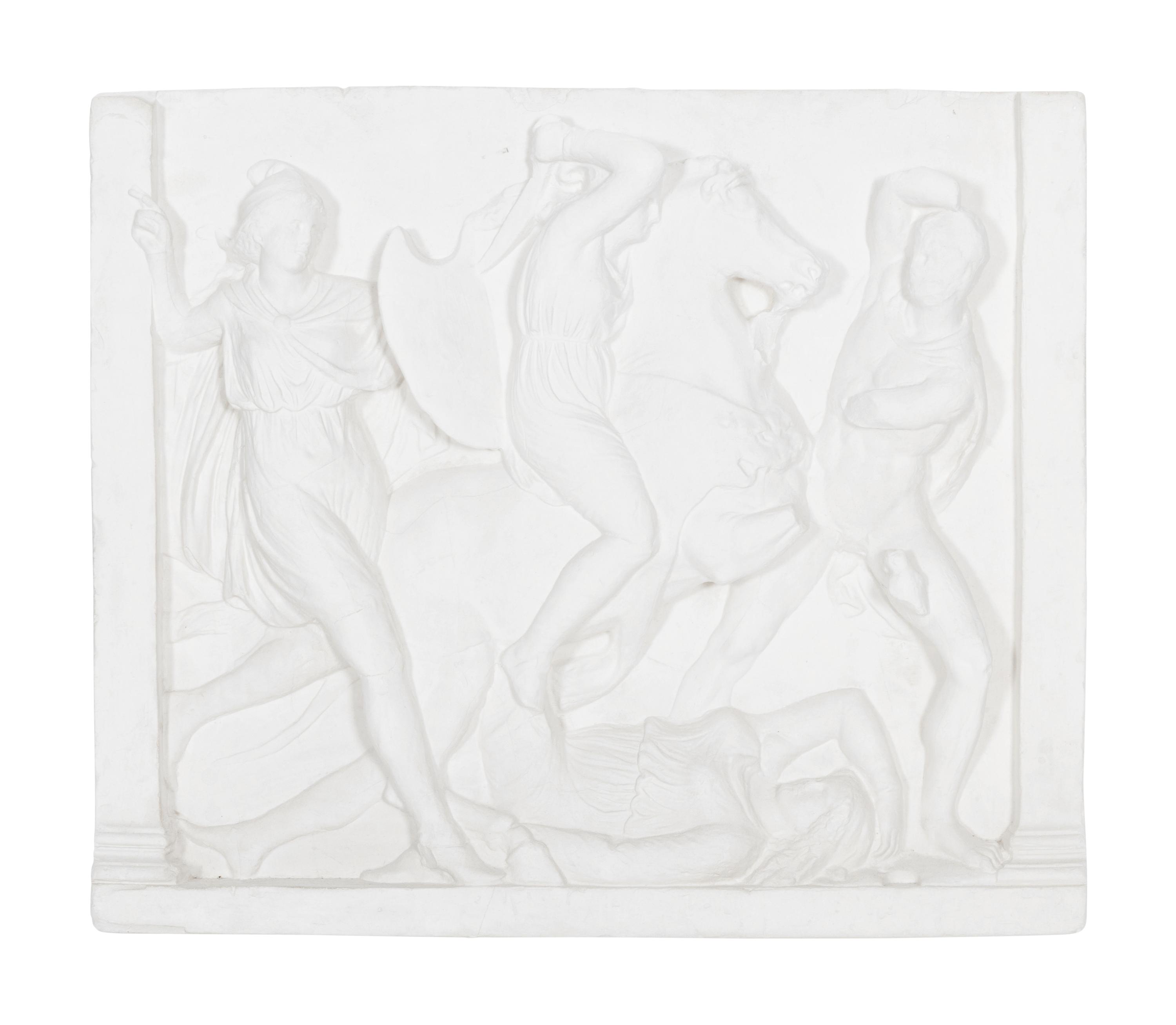 Two Cast Plaster Relief Panels After the Antique