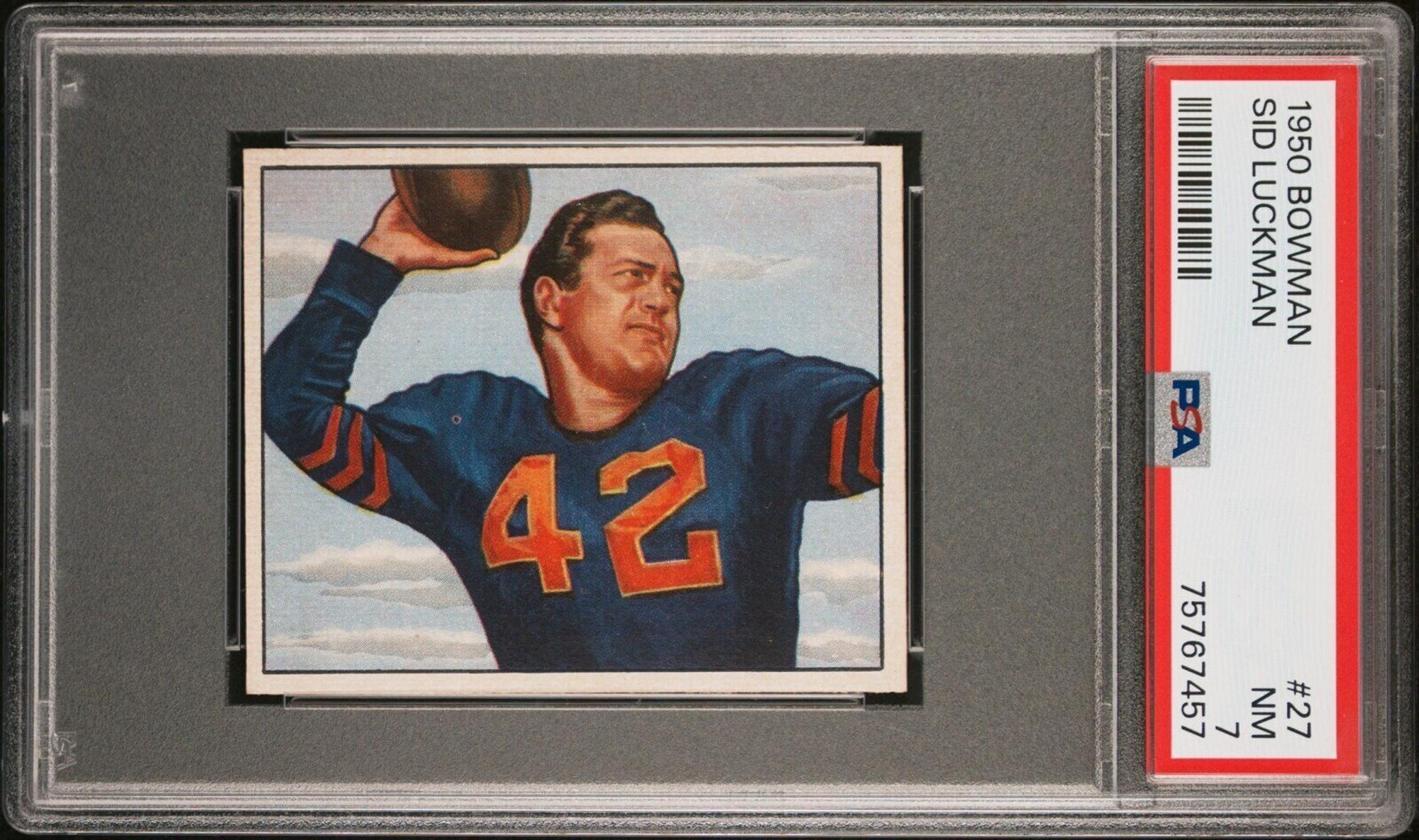 A Group of 1950 Bowman Chicago Bears PSA Graded Football Cards,