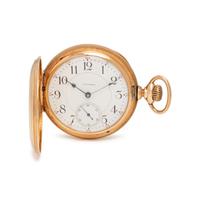 WALTHAM, 14K YELLOW GOLD HUNTER CASE POCKET WATCH
