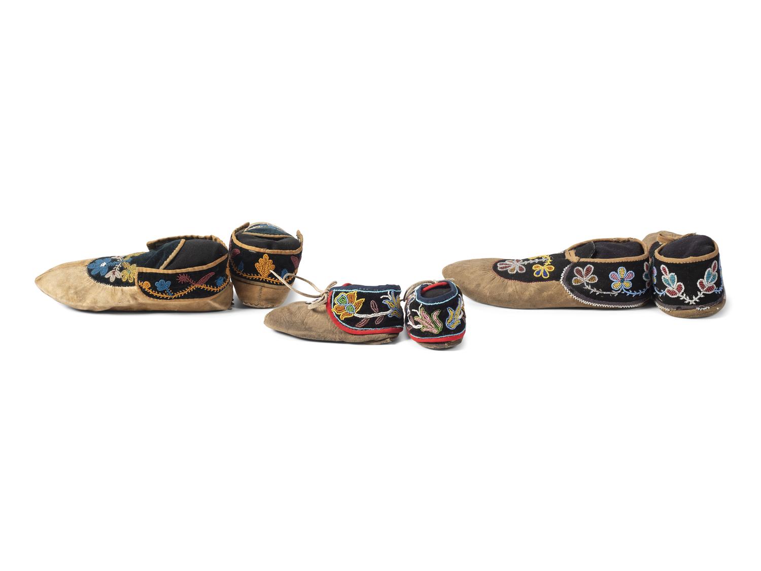 Anishinaabe Beaded Hide Moccasins