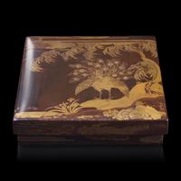 A Japanese Lacquer "Peacock" Writing Box, Late Edo to Meiji Period