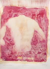 A pair of polaroids ( Ritratto di Carla , 1985; Omaggio Impuro a Bayard , 1983)