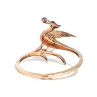 ANTIQUE, DIAMOND AND RUBY BIRD BANGLE BRACELET
