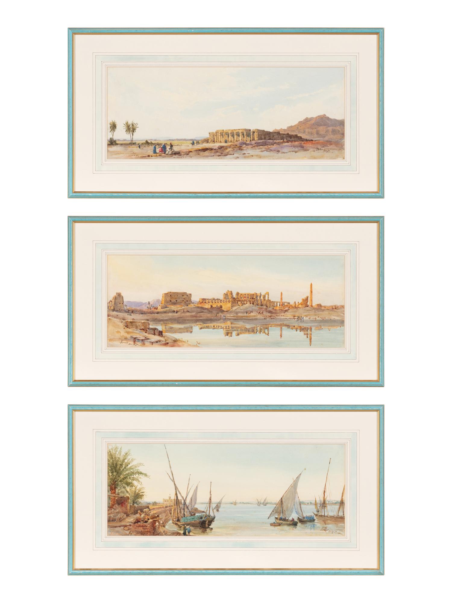Three Views of Egypt (Thebes, Karnak, and Luxor) , 1893