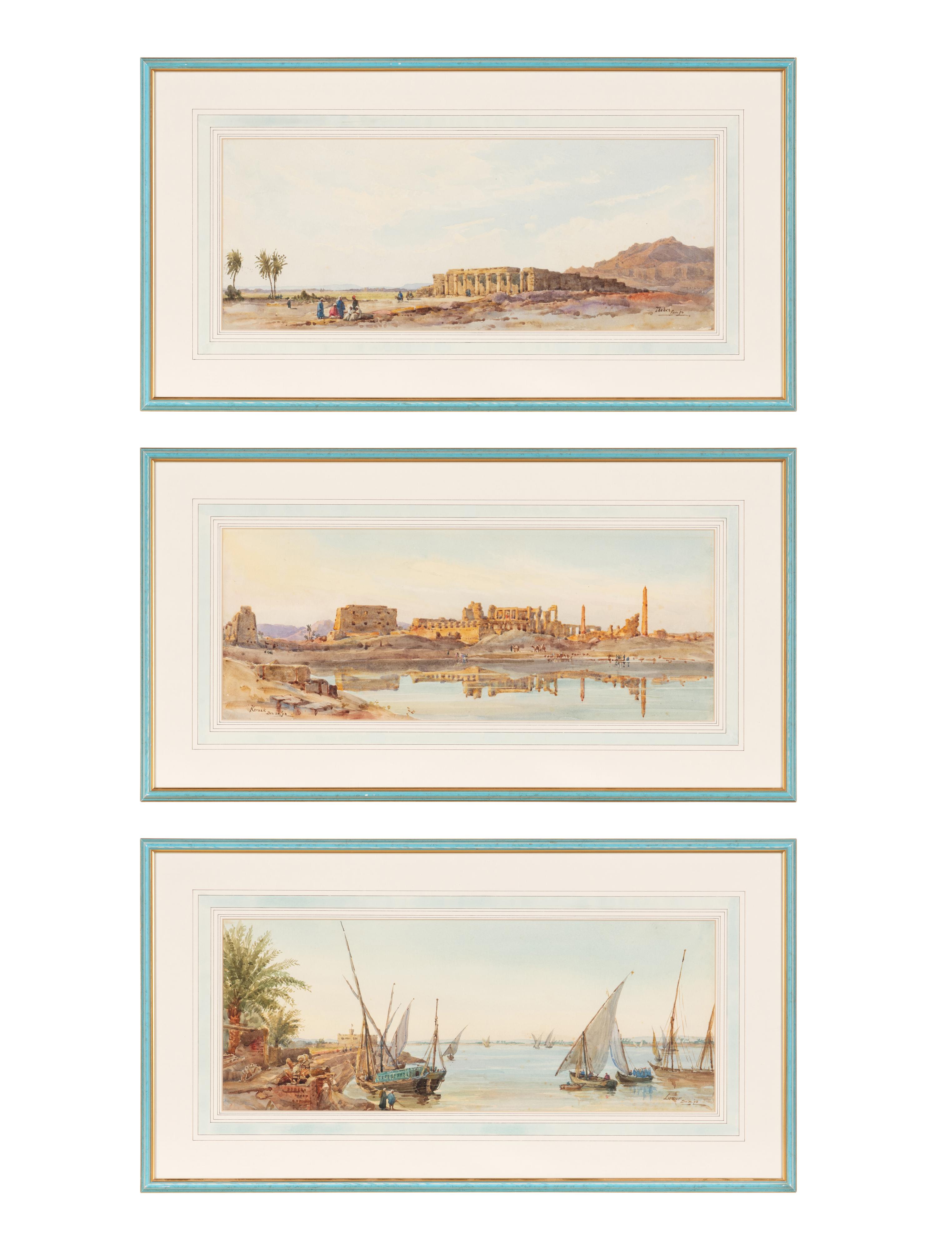 Three Views of Egypt (Thebes, Karnak, and Luxor) , 1893