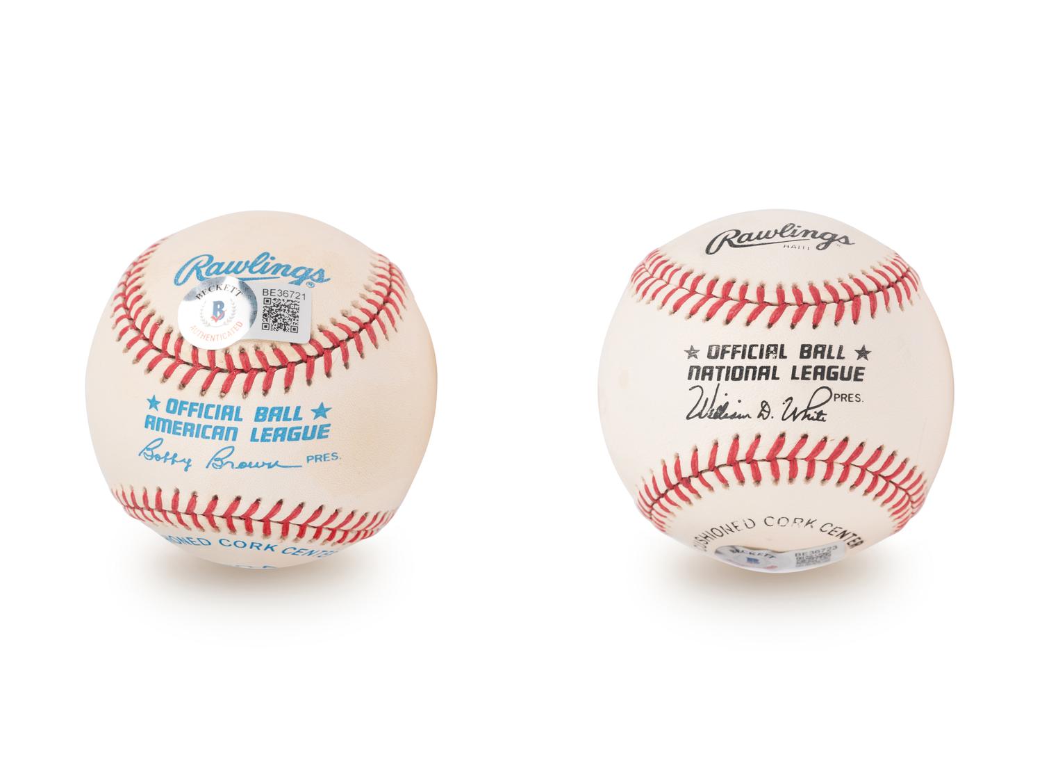 A Group of Nolan Ryan and Tom Seaver Signed Autographed Baseballs (Beckett Authentication Services BAS Certified),