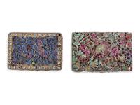 Two Continental Jeweled Silver Cases