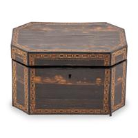 An English Calamander and Tunbridge Marquetry Tea Caddy