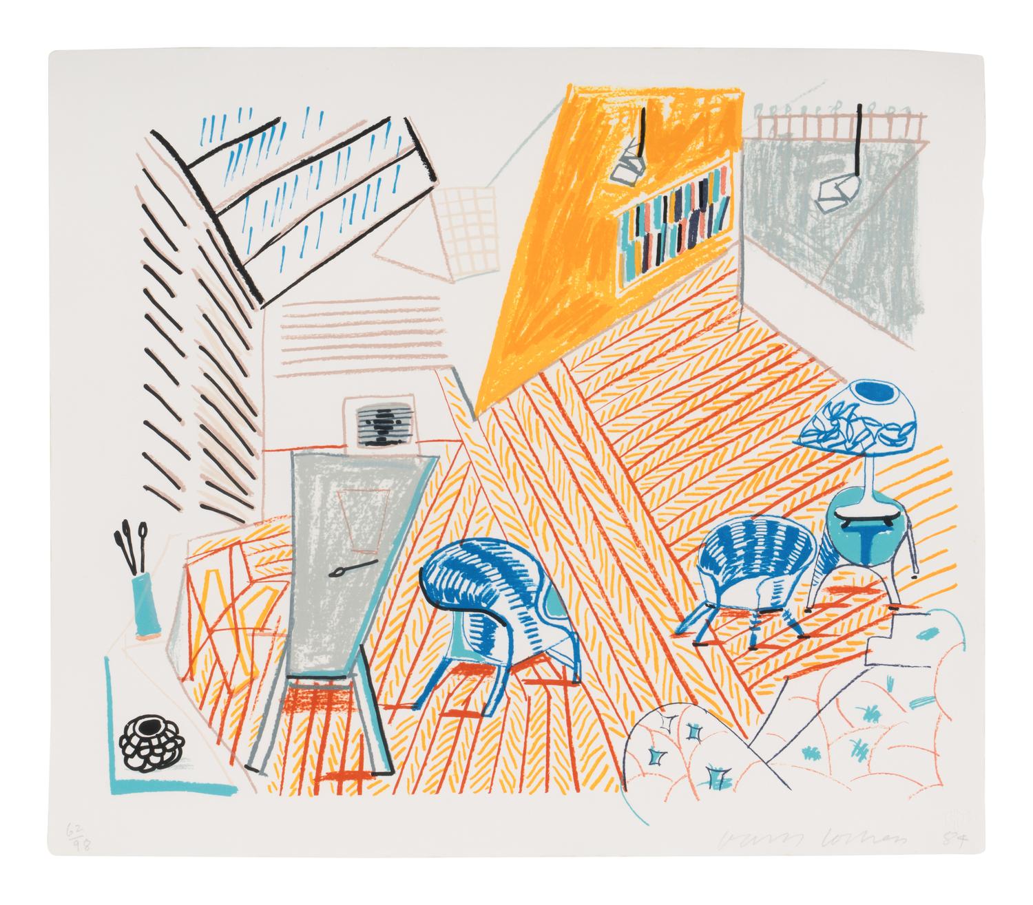 Pembroke Studio with Blue Chairs and Lamp (from Moving Focus ), 1984
