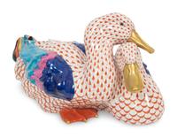 A Herend Porcelain Model of Two Ducks