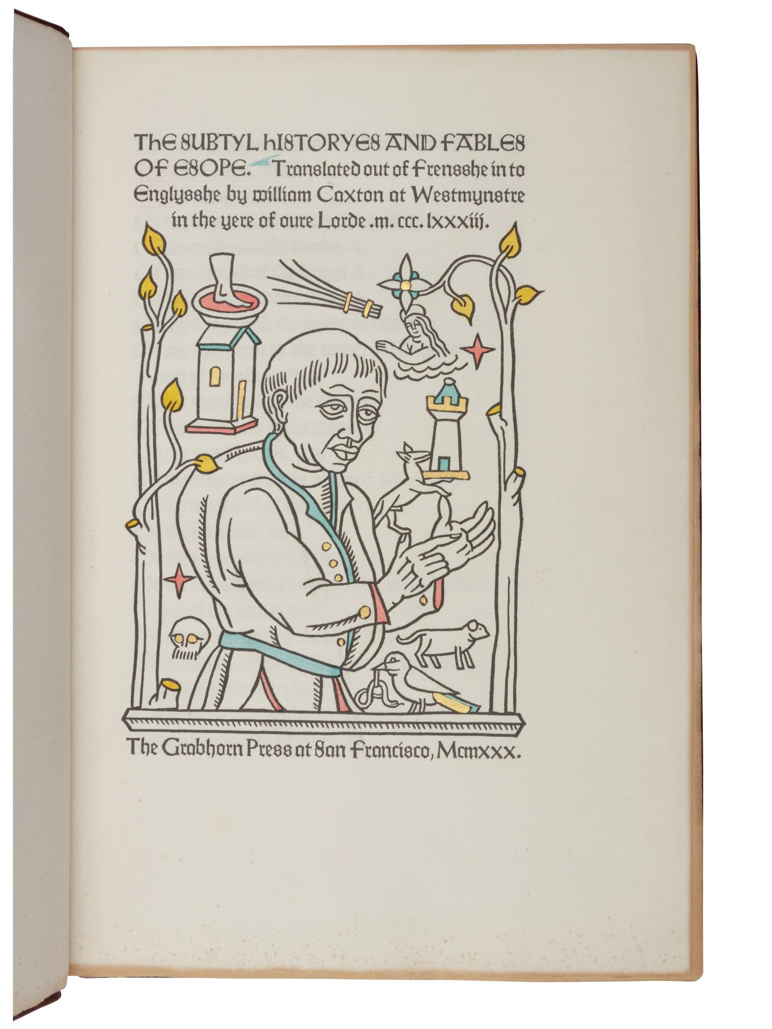 [GRABHORN PRINTING]. RABELAIS, François (1494?-1553). Catalogue of the Choice Books Found by Pantagruel in the Abbey of Saint Victor . San Francisco: The Grabhorn Press for William P. Wreden,1952.
