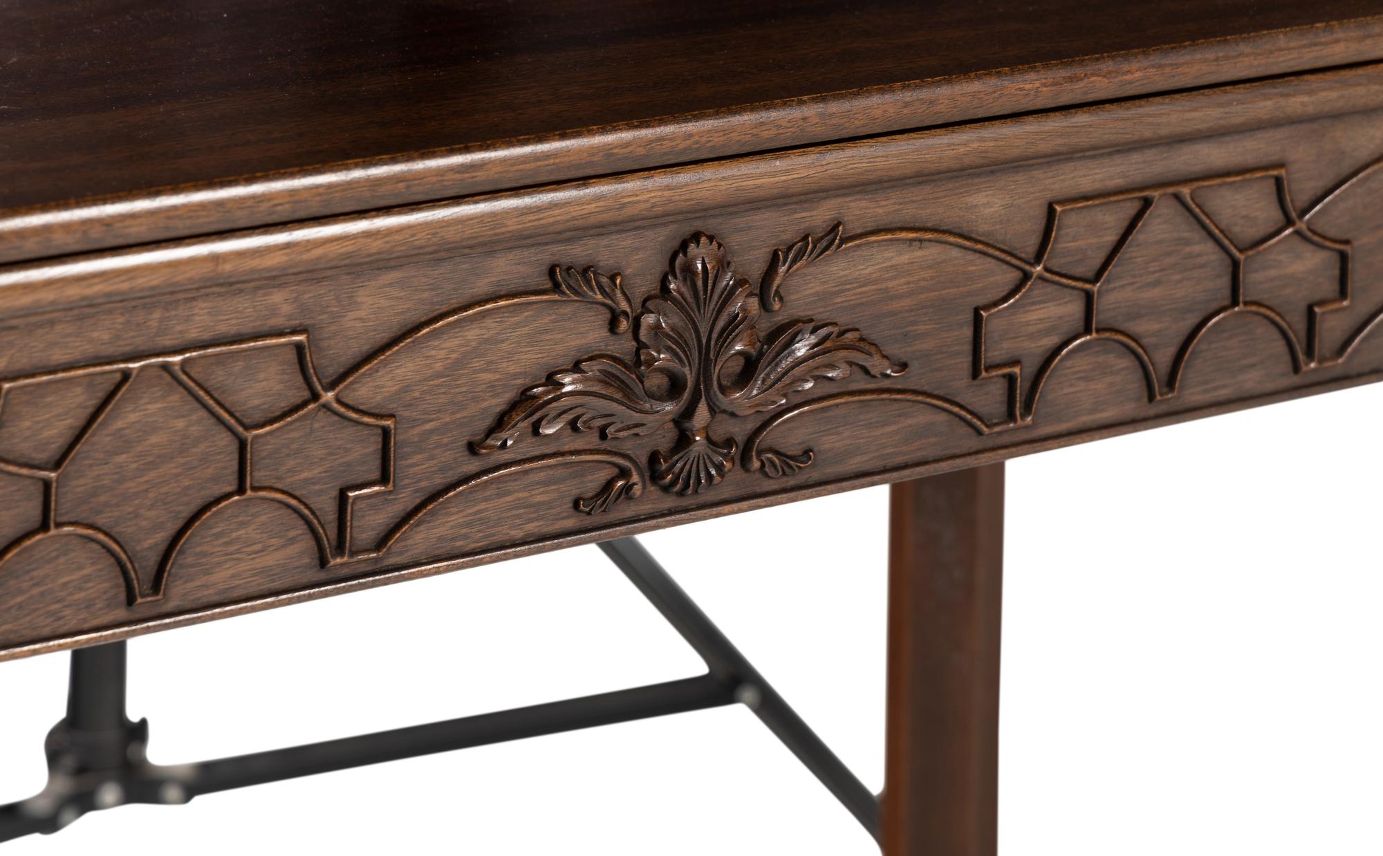 A Pair of George III Style Mahogany Flip-Top Side Tables