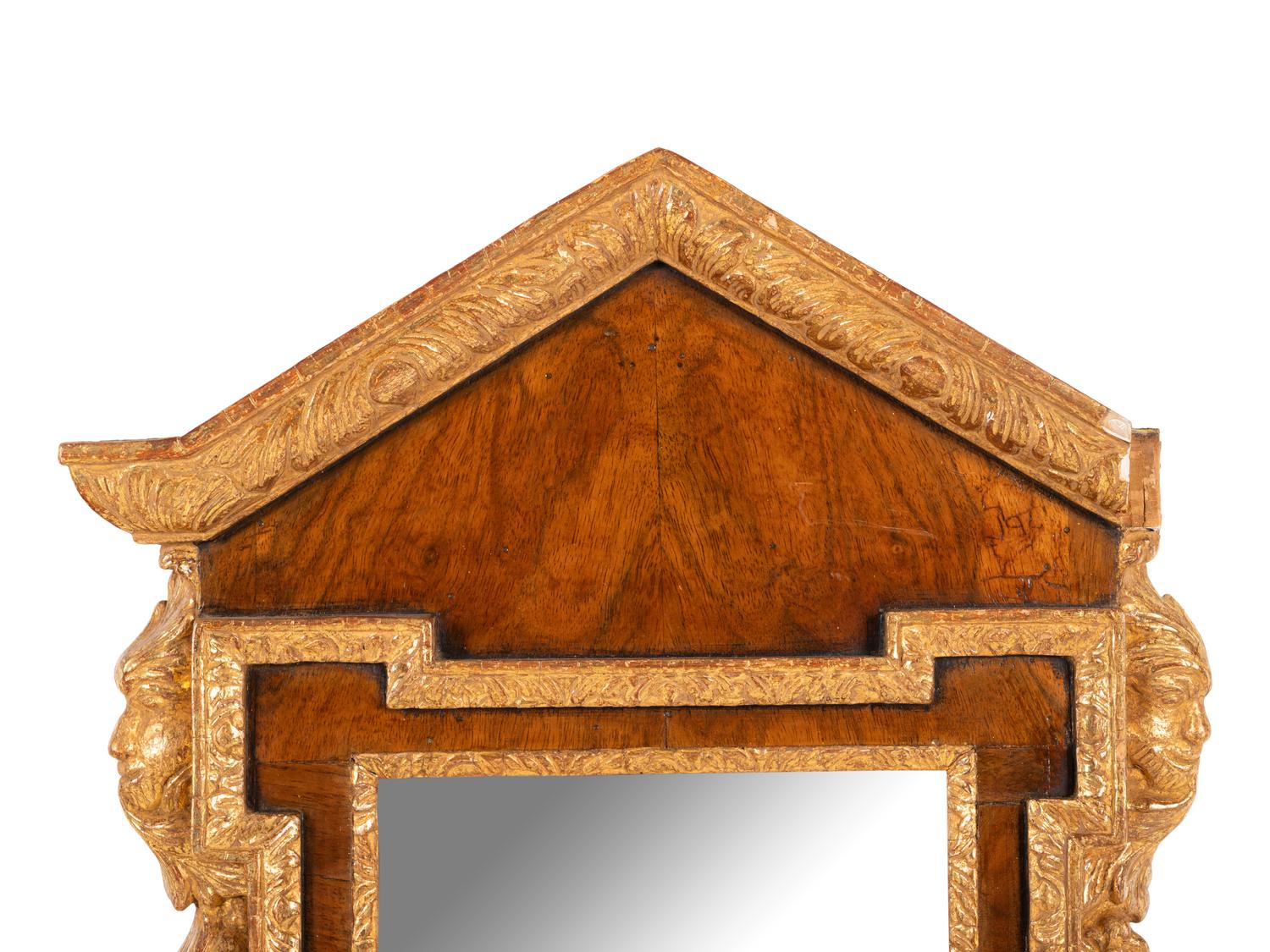 A George II Parcel Gilt Walnut Mirror