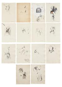 Set of Fourteen Erotic Drawings (14)