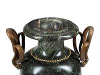 A Pair of French Marble and Bronze Baluster Urns