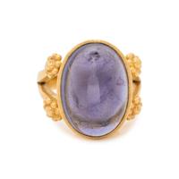ELIZABETH LOCKE, YELLOW GOLD AND AMETHYST RING