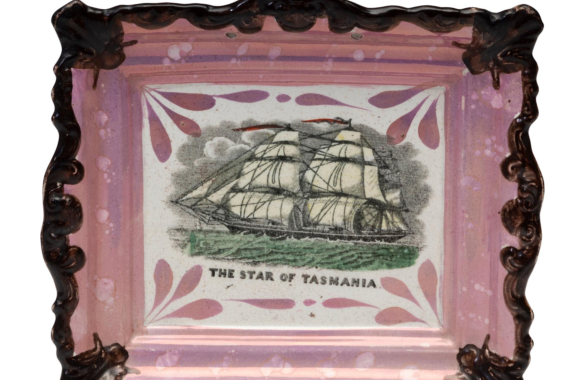 Four Sunderland Luster Marine Plaques