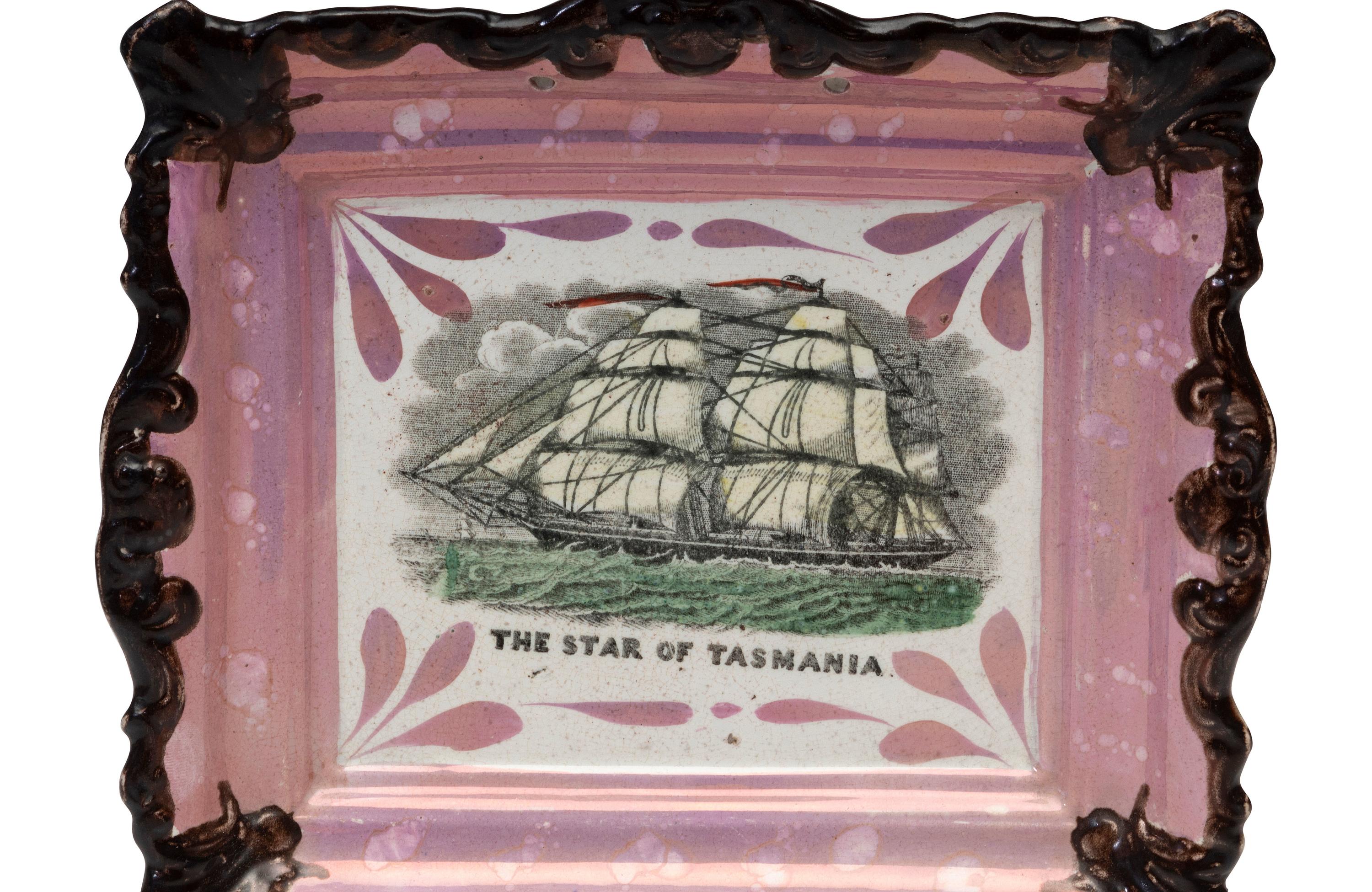 Four Sunderland Luster Marine Plaques