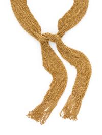 YELLOW GOLD MESH SCARF NECKLACE