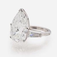 A Platinum and Diamond Ring Pear Shape 9.45 Carats, GIA Certified