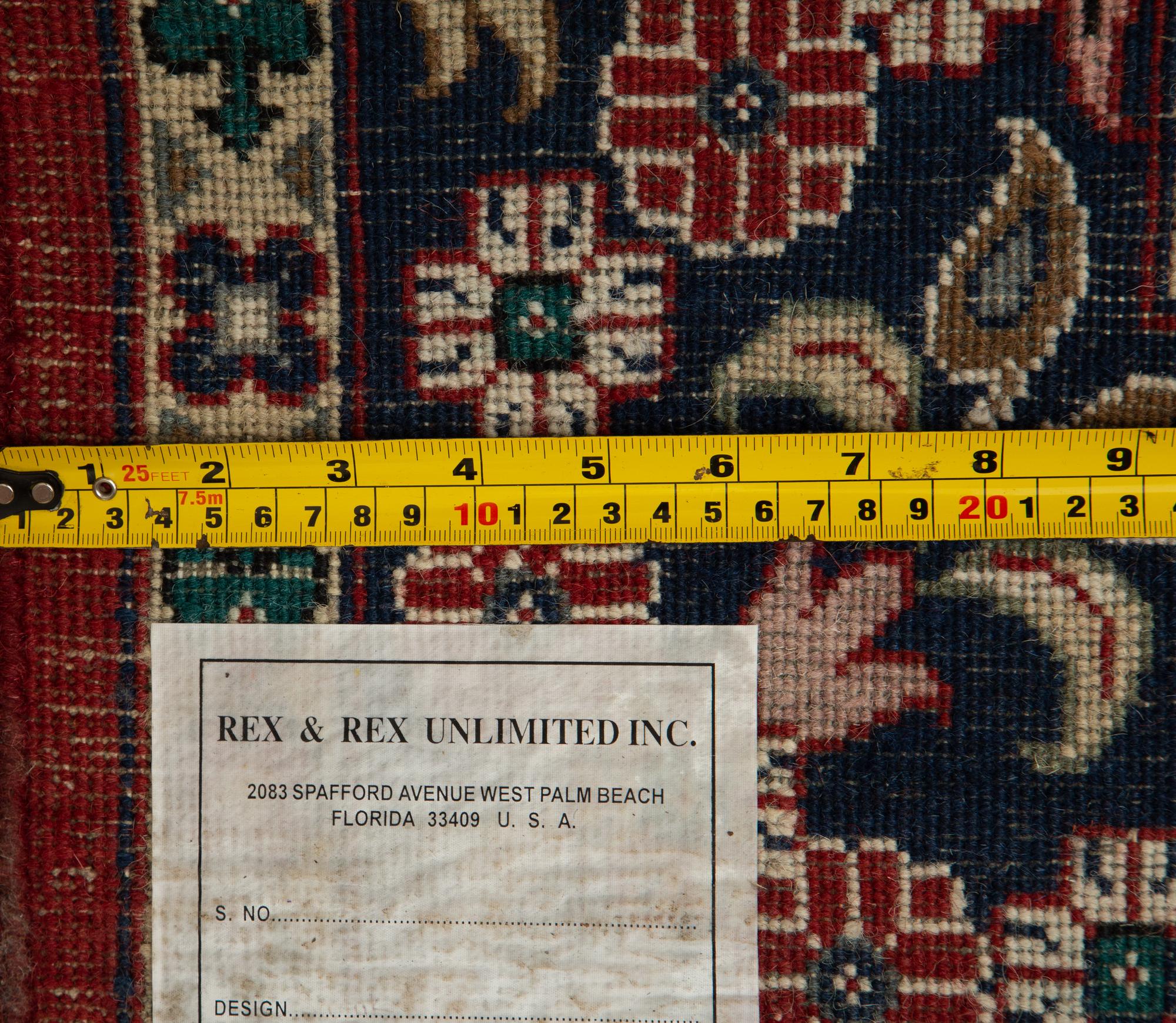 A Indian Persian Style Wool Gallery Carpet
