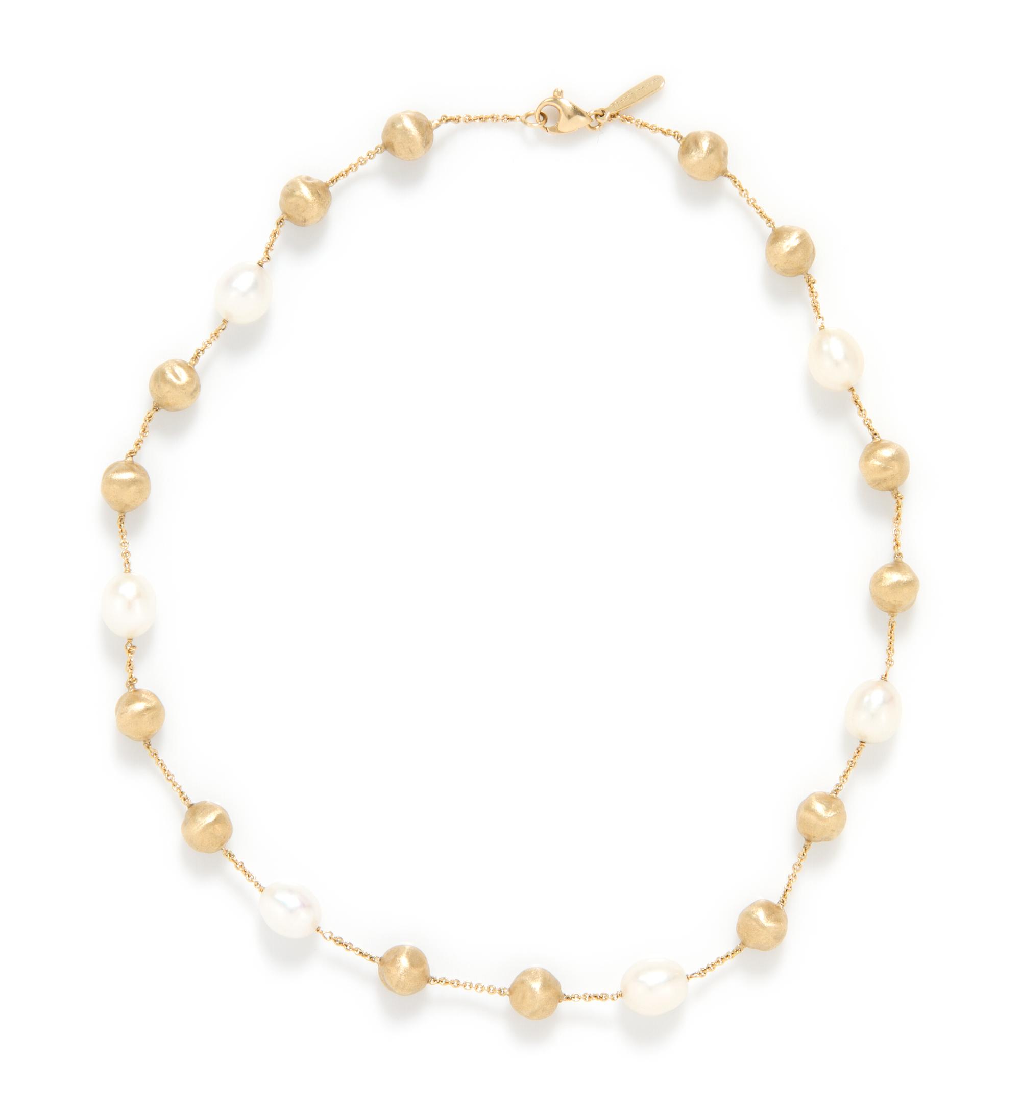 An 18 Karat Yellow Gold and Cultured Pearl Necklace, Marco Bicego, 12.60 dwts.