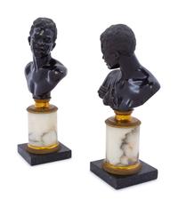 A Pair of Continental Bronze Busts