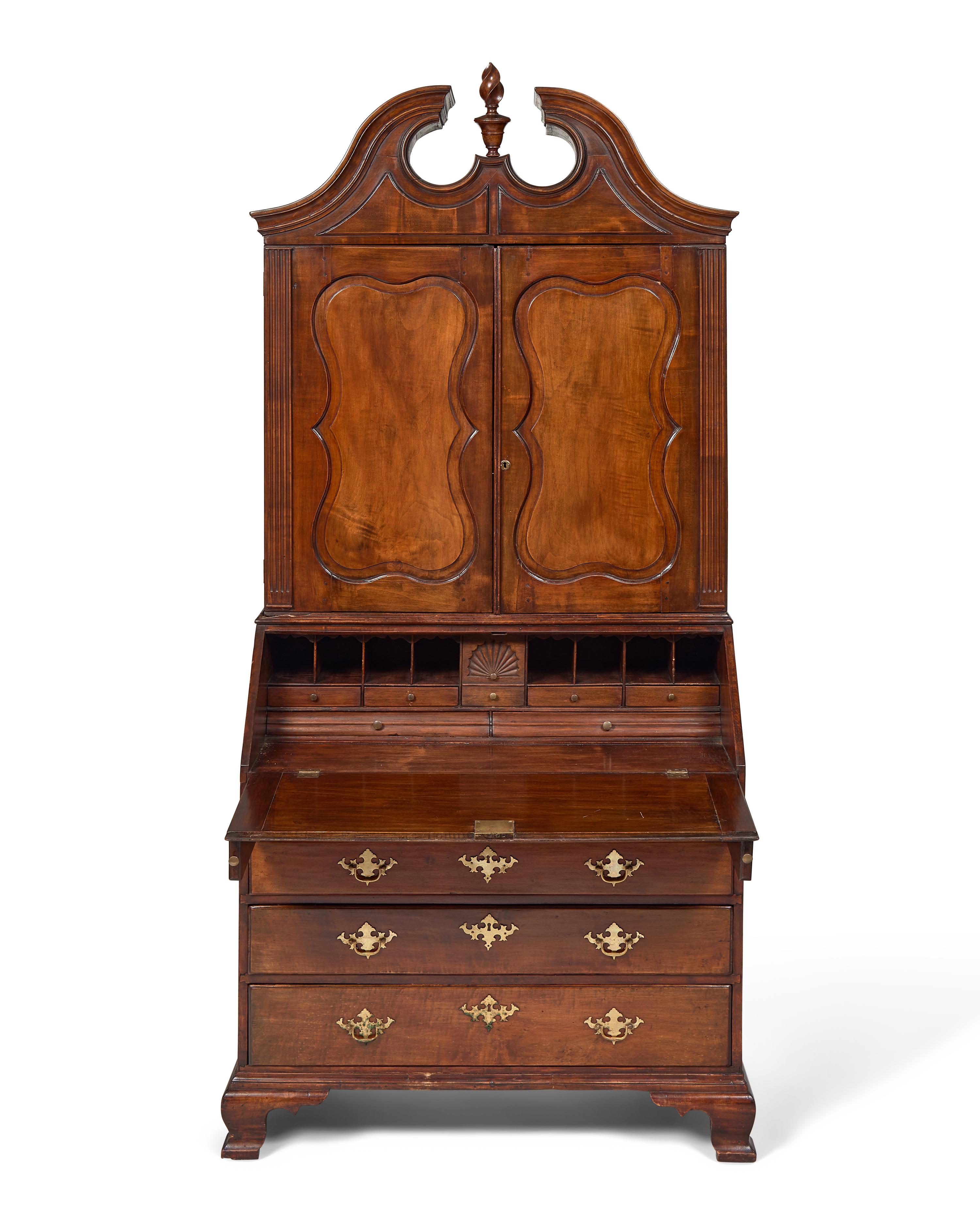 A Chippendale Mahogany Secretary Bookcase