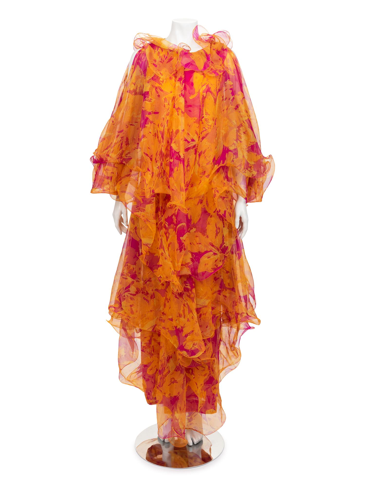Pierre Cardin Haute Couture Ruffle Gown, 1990-2000s
