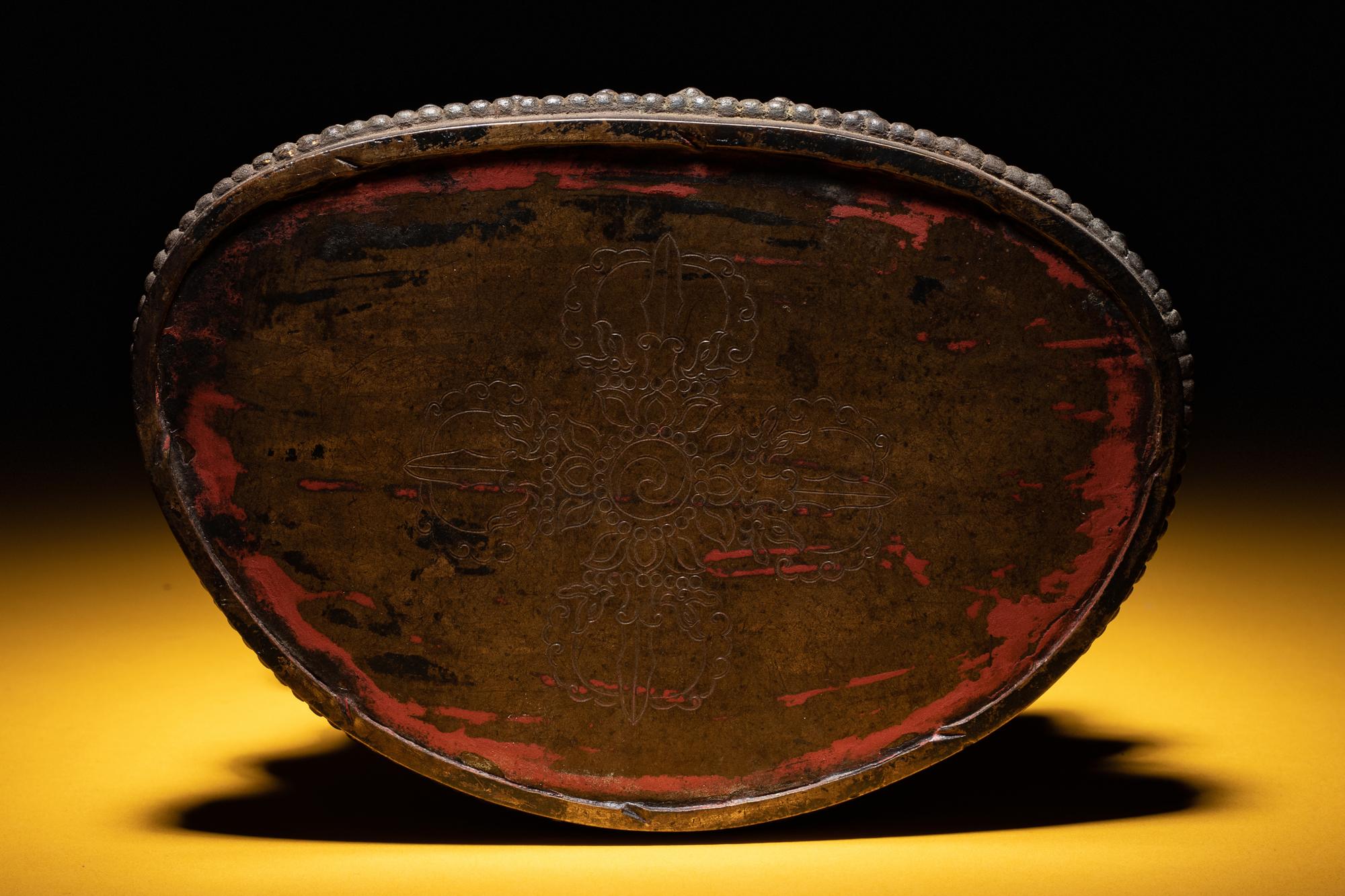 A Sino-Tibetan Parcel-Gilt Bronze Figure of Manjushri